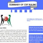 SUMMARY OF CDF RULING